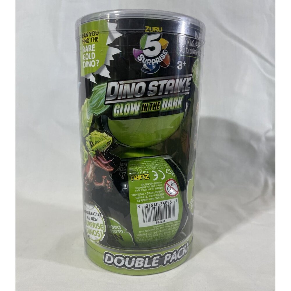 Zuru 5 Surprise Dino Strike #7781‎ Glow-in-the-Dark Double Pack (2 Balls) New
